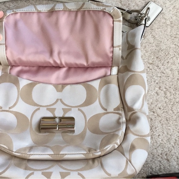 Coach Kristin Signature Shoulder Handbag Hobo Purse (Champagne) - Picture 5 of 9